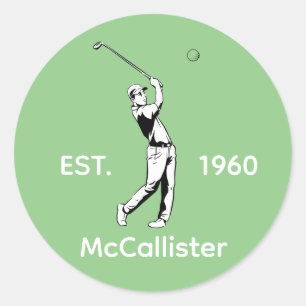 Adesivo Golfer e nome e ano personalizados
