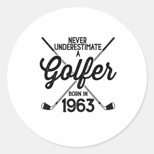 Adesivo Golfer Golfing de 60 anos 1963 Golfer's 60th (Frente)