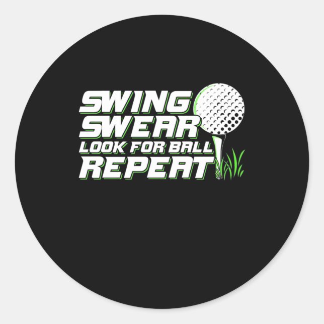 Adesivo Golfer Swing Sweat Procura Bola (Frente)