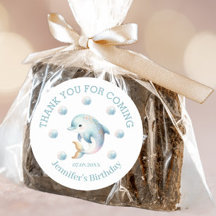 Adesivo Golfinho Azul Bonito Obrigado Sticker