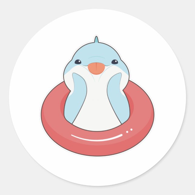 Adesivo Golfinho com anel de Natação (Frente)