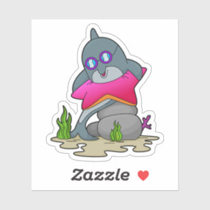 Adesivo Golfinho com Óculos