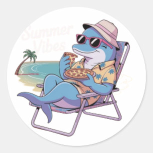 Adesivo Golfinho come pizza