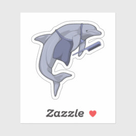 Adesivo Golfinho como cabeleireiro com Comb