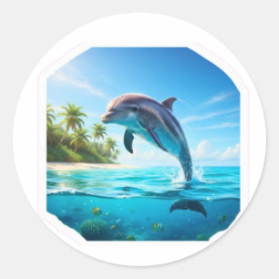 Adesivo Golfinho do Oceano Divertido - Estilo de Vida Mari