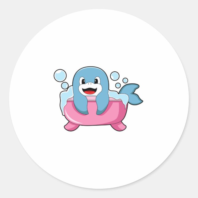 Adesivo Golfinho na Banheira (Frente)