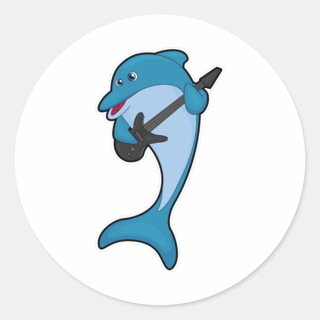 Adesivo Golfinho na Música com Violão (Frente)