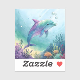 Adesivo golfinho pintado à aquarela