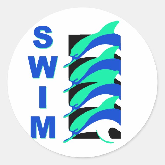 Adesivo Golfinhos de natação (Frente)