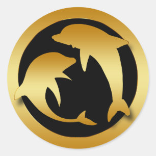 ADESIVO GOLFINHOS DOURADOS DA DANÇA