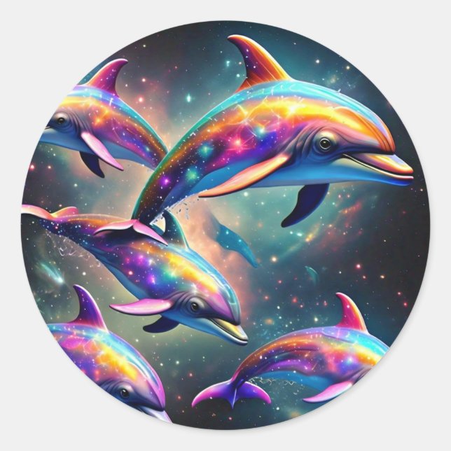 Adesivo Golfinhos no Espaço (Frente)