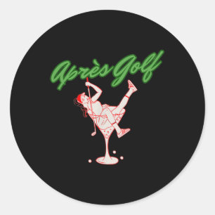 Adesivo Golfista Engraçado Apres Golfe Retro Rapariga Golf