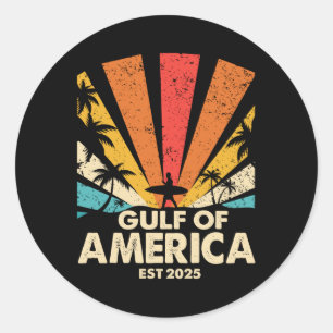 Adesivo Golfo Da América Dos Eua - Surfe - Retro Sunset Vi