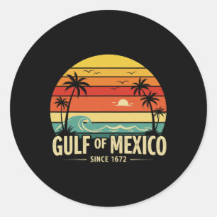 Adesivo Golfo Do México Desde 1672 Sunset Vibes Vintage Te