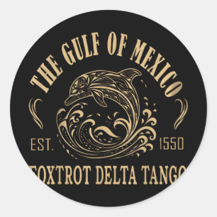 Adesivo Golfo Do México Foxtrots Deltas Tangos Retro Vinta