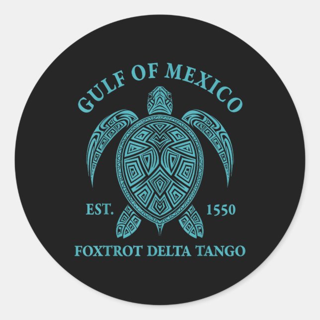 Adesivo Golfo Do México Tartaruga Foxtrot Delta Tango Est  (Frente)