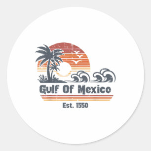 Adesivo Golfo México Est 1550 Beach Waves Retro Men Ki