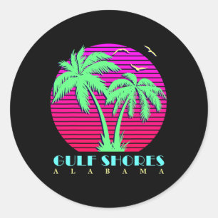 Adesivo Golfo Pérsico Albânia 80s Palm Trees Verão Sunset