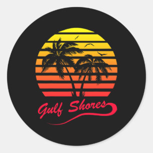 Adesivo Golfo Pérsico Albânia 80s Summer Beach Palm Tree S