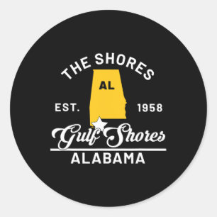 Adesivo Golfo Shores Alabama Al Vintage As Shores Souvenir