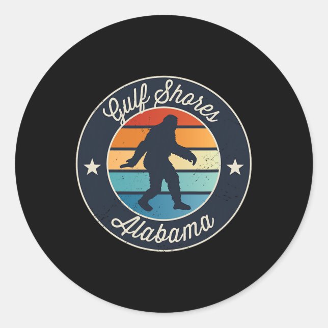 Adesivo Golfo Shores Alabama Sasquatch Gráfico (Frente)