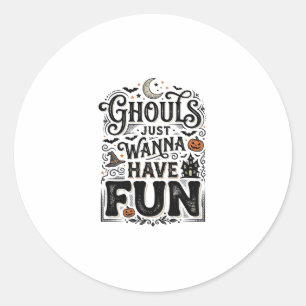 Adesivo Golos só Querem se Divertir no Halloween Vetor Des