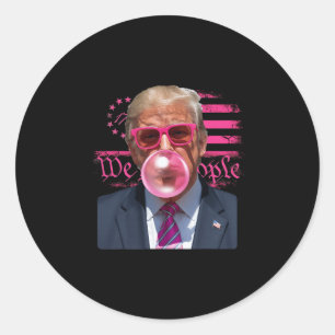Adesivo Goma de Mascar Rosa Engraçada Donald Trump 4 de Ju