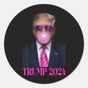 Adesivo Goma-Tromba Rosa 2024 Votação Presidente Funny Cut