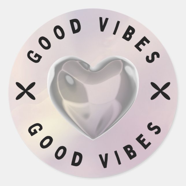 Adesivo Good Vibes Heart Sticker (Frente)