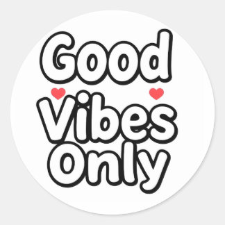 Adesivo Good Vibes Only Retro Aesthetic Sticker with Heart
