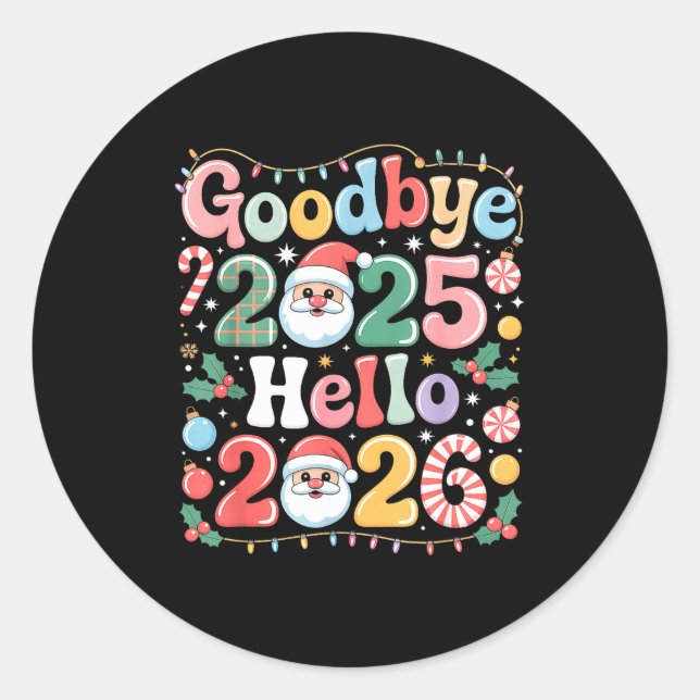 Adesivo Goodbye 2025 Hello 2026 Christmas New Year Gift  (Frente)