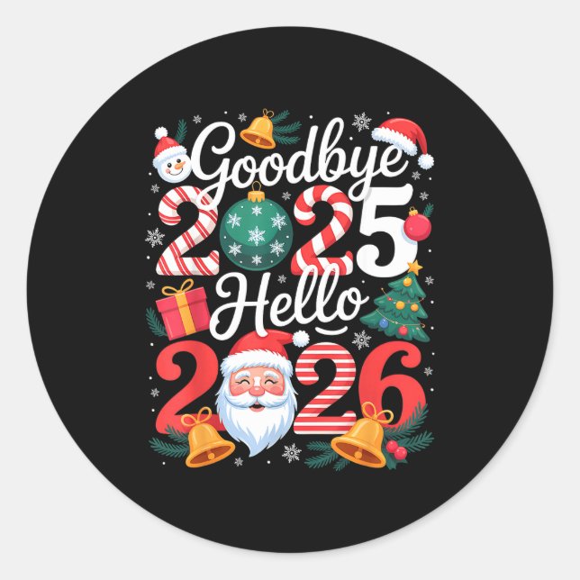 Adesivo Goodbye 2025 Hello 2026 Happy New Year Family Matc (Frente)