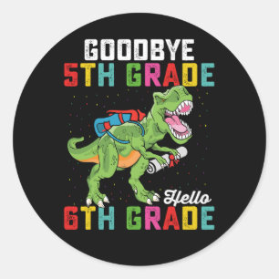 Adesivo Goodbye 5 Grade Hello 6 Grau T Rex Dinossauro