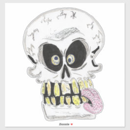 Adesivo goofy skull skeleton face
