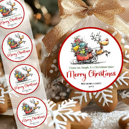 Adesivo Goofy whimsical reindeer sticker funny deer print