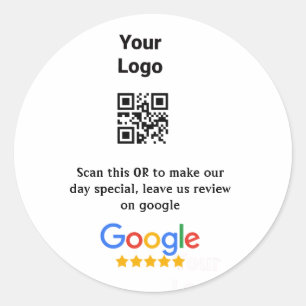 Adesivo Google Review QR adicionar nome de logotipo de neg