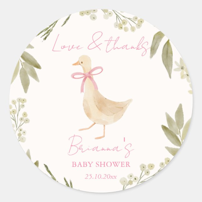 Adesivo Goose nursery rhymes baby shower favor (Frente)