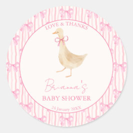 Adesivo Goose nursery rhymes baby shower pink personalized