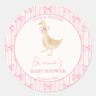 Adesivo Goose nursery rhymes baby shower pink personalized