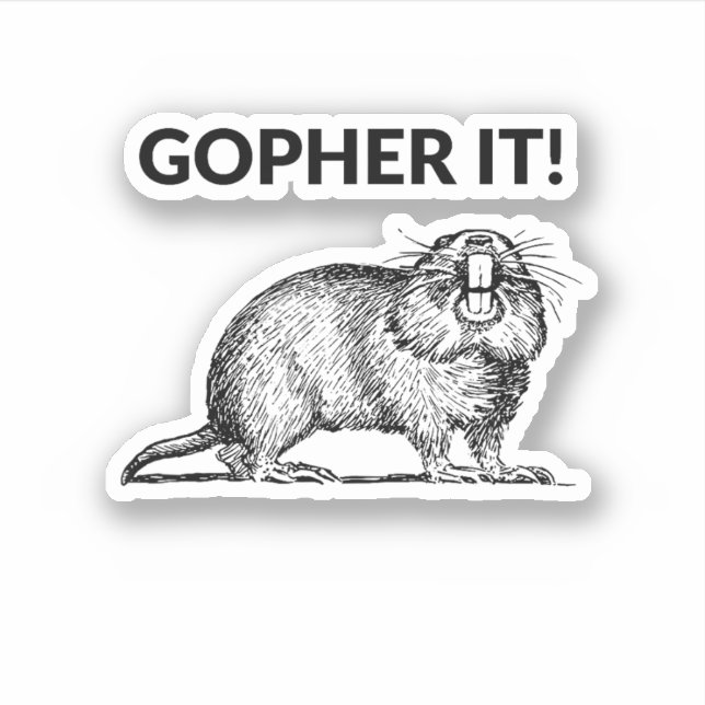 Adesivo Gopher, Engraçado Gopher Pun (Frente)