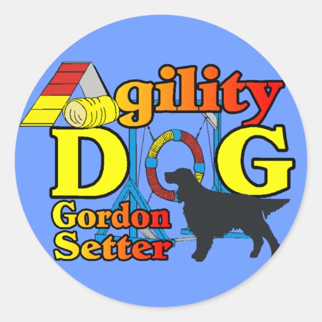 Adesivo Gordon Setter Agability Shirts Gifts (Frente)