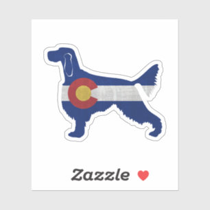 Adesivo Gordon Setter Dog Breed Colorado Flag Silhouette