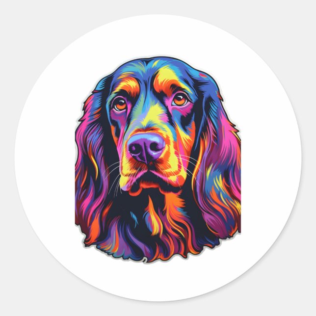Adesivo Gordon Setter Neon Design (Frente)