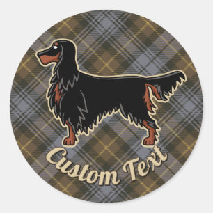 Adesivo Gordon Setter sobre Weathered Gordon Tartan