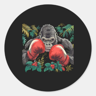 Adesivo Gorila Boxeando Com Luvas de Boxe Kickboxing Engra