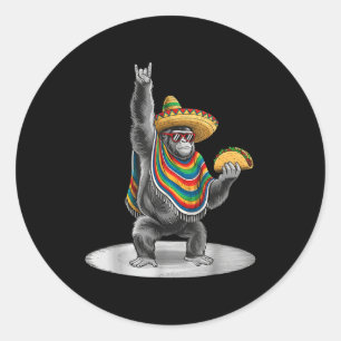 Adesivo Gorila carregando taco engraçado cinco de maio hom