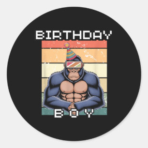 Adesivo Gorilla Birthday Decora Macaco Tag Vr Gamer