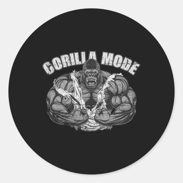 Adesivo Gorilla Mode Gym Ape Fitness Coach Swole Monkey  (Frente)