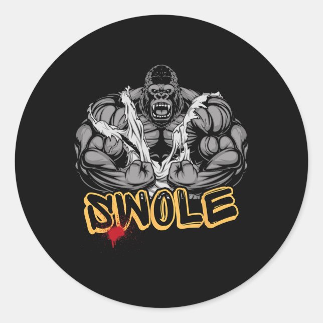 Adesivo Gorilla Mode Strong Bodybuilding Workout Muscle Sw (Frente)
