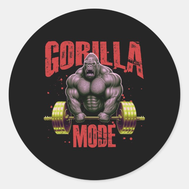 Adesivo Gorilla Mode Weightlifting Gym Bodybuilding Workou (Frente)